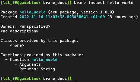 Successfully built version 1.0.0 of container (ECU) package hello_world.